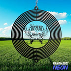 Personalized Wind Spinner Sublimation Hummingbird Custom Name Flowers Metal Art Laser Cut Design 3D Decor for Garden Yard Outdoor Indoor Lawn Patio Porch Birds Lover Presents (Memorials) - Image 2