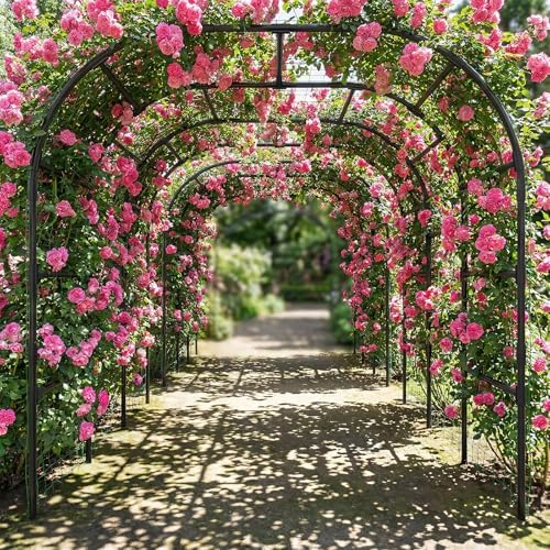 DoCred 88"H x 88"L Garden Arch Trellis, Garden Archway for Climbing Plants - Image 2