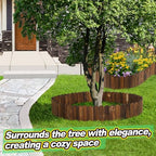 Rustic Pine Wood Garden Fence - 26.2ft Total Length (2pcs 13.1ft L*12in H) Easy to Install Sturdy Wooden Landscape Edging Border, No Fading Planter Fencing for Yard Flower Bed Lawns Pathway Tree - Image 5