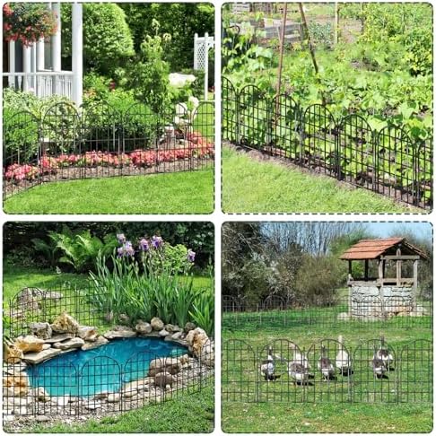 12 Panels Garden Fence, 13.8 ft(L) x 17 in(H) Arched No Dig Fence, Decorative Animal Barrier Fencing with Ground Stake, Rustproof Metal Garden Edging Border for Dog, Rabbit, Outdoor Yard Patio Decor - Image 7