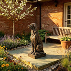 29" Resin Sitting Hound Dog Statue Hunting Sculpture Vintage Bronze - Image 6