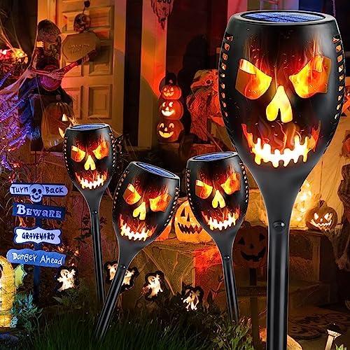 Toodour Solar Halloween Lights Outdoor, 4 Packs Solar Torch Light by Toodour