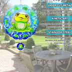 3D Metal Wind Spinner-Hanging Frog Wind Spinner Gifts for Women Mom Grandma Wife,12in Spinfinity Designs Wind Spinners for Outdoor & Indoor Decorations - Image 4