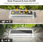 Lacasa Solar Driveway Lights 12 Pack,White LED Outdoor Deck Dock Lights - Image 2