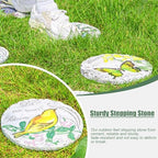 Kunovo 3pcs Garden Décor Stepping Stone, Dimensional Round Walkway Path Stones with Butterflies, Animals or Birds Print, Fun Cute Yard Lawn Step Stone (Size : Birds), 58741 - Image 3