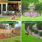 5 Panel No Dig Decorative Garden Fence 48" H x 11.4'L for Dogs Outdoor - Image 6