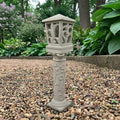 OLOMA Japanese Lantern Decorative Concrete Garden Statue Outdoor Pagoda Decor Stone Asian Zen Lightplace Sculpture Landscape Ornament Courtyard Patio Entryway Decor by OLOMA