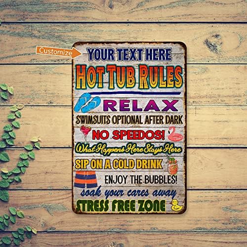 Personalized Hot Tub Rules Sign Custom Sign Backyard Oasis Patio Decor Outdoor Sauna Paradise Pool BBQ Tiki Gift 116242002008 - Image 2