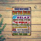 Personalized Hot Tub Rules Sign Custom Sign Backyard Oasis Patio Decor Outdoor Sauna Paradise Pool BBQ Tiki Gift 116242002008 - Image 2