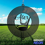 Personalized Golf Outdoor Wind Spinner Sublimation Custom Name Metal Art Kinetic Ornament Laser Cut 3D Decor for Lawn Patio Porch Indoor Garden Yard Golf Lovers Dads Father Presents - Image 2
