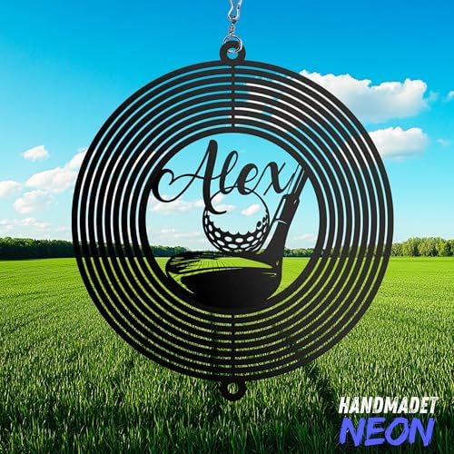 Personalized Golf Outdoor Wind Spinner Sublimation Custom Name Metal Art Kinetic Ornament Laser Cut 3D Decor for Lawn Patio Porch Indoor Garden Yard Golf Lovers Dads Father Presents - Image 2