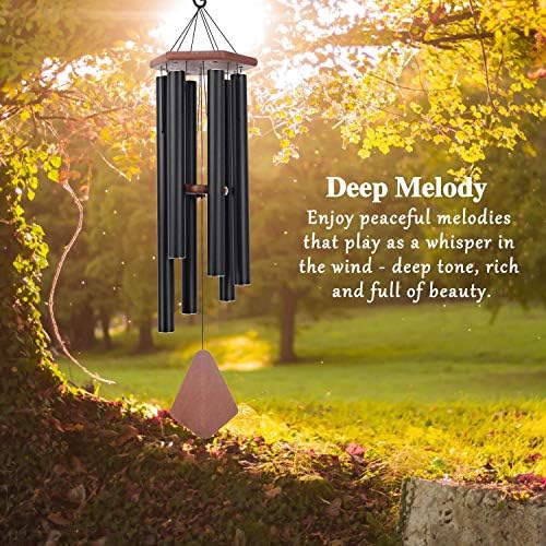 Memorial Wind Chimes 44 inch Black Deep Tone Sympathy Gift Patio Porch Home - Image 5
