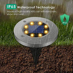 Solar Ground Lights Ip65 10 Lamp Beads Solar Garden Lights Outdoor Led Disk Lights Waterproof In-Ground Outdoor Landscape Lighting for Lawn Patio Pathway Yard Deck Walkway Flood Light,White Ligh - Image 2