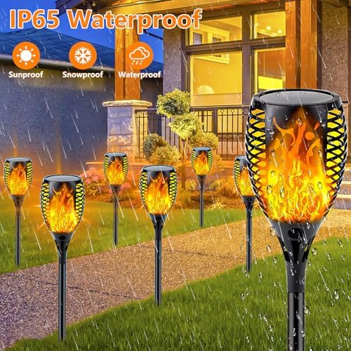 Solar Torch Lights with Flickering Flame Larger Size Solar Flame Lights - Image 2