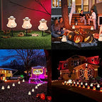 SUNSGNE Halloween Ghost Pathway Lights Outdoor, Set of 4 Ghost Halloween Stake Path Lights with C7 LED Bulbs for Outdoor Yard Walkway Garden Party Decoration - Image 7