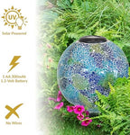 Sunnydaze Solar Gazing Ball for Garden, Crackled Azul Terra - Image 5