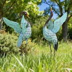 47.5" Blue Heron Statues, Extra-Large Sandhill Crane Decor Set of 2 - Image 6