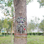 Whimsical Tree Face Garden Decoration ，Tree Faces Decor Outdoor Wallmounted Statue Art with Leaf Features, Outdoor Decor Garden Accessory (Green) - Image 2