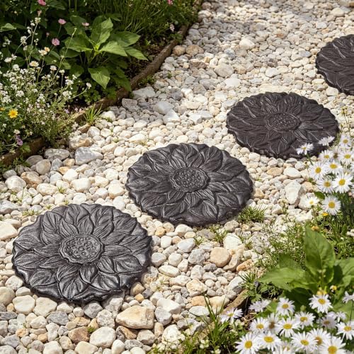 Sungmor Vintage Cast Iron Lotus Stepping Stone, Dark Brown - Image 7