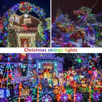 6 Pack Solar Christmas Lights Outdoor Waterproof, Super Bright 270FT 480 LED Solar Lights String with 8 Lighting Modes, Green Wire Solar Twinkle Fairy Lights for Xmas Tree Garden(Multi-Colored) - Image 5