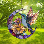 Floral Hummingbird Acrylic Suncatcher - Image 3