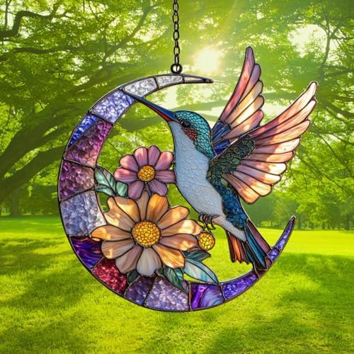 Floral Hummingbird Acrylic Suncatcher - Image 3