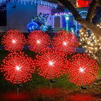 Tujoe 6 Pcs Christmas Solar Firework Stake Lights 180 LED 8 Modes - Image 6