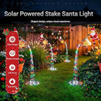 Solar Santa Claus Watering Can Light, Vintage Metal Outdoor Hanging Lantern for Garden Patio Yard Path, Christmas Decorative Lamp (Colorful) - Image 3
