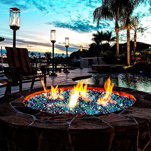 Mr. Fireglass 10 Pounds Blended Fire Glass Diamonds for Fireplace Fire Pit & Lanscaping - 1 inch High Luster Fire Rocks with Mixed Colors (Cobalt Blue++Crystal Ice+Caribbean Blue) (Pack of 2) - Image 6