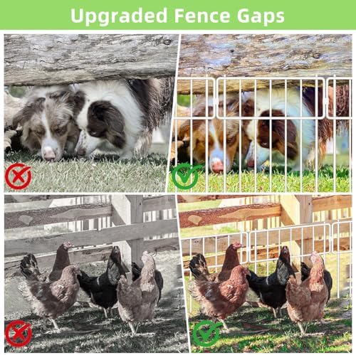 Thrivinest 10 Pack Animal Barrier Fence, No Dig Fence Decorative Fences, 17in(H) x10ft(L) Rustproof Metal Small Garden Fence Border for Dogs Rabbits, Bottom Blocker for Outdoor Yard Patio, White - Image 3