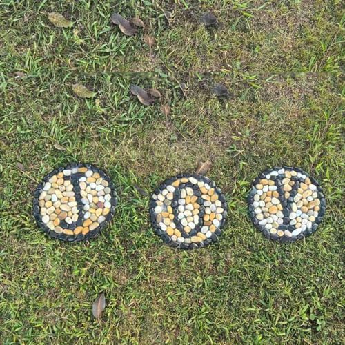 12in Large Outdoor Garden Stone for Patio, 3pcs Pack Joy Design for Christmas Scene,Also for Building Design on the Front of House - Image 5