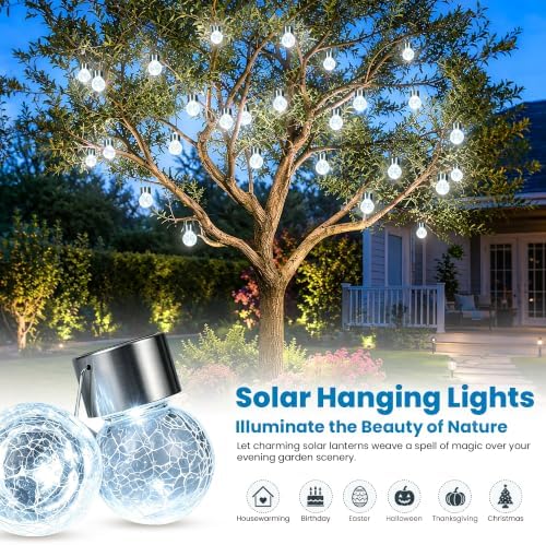 SOLPEX Hanging Solar Lights for Outside Garden Solar Hanging Lanterns 12 Pc - Image 2