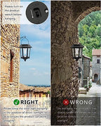 Solar Lanterns Outdoor Waterproof, Hanging Solar Lights with Glass Shade - 2 Pack LED Metal Wall Mount Outdoor Light for Yard/Garden/Patio - Flame - Image 2