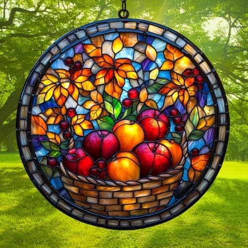 Basket Full of Fruits Vibrant Acrylic Suncatcher - Image 3