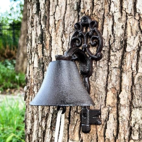 Dinner Bell Outdoor - Cast Iron Vintage Hand Crank | Wall Mounted Decorati - Image 2