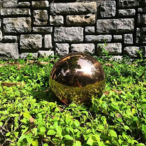 30 cm/12 inch Diameter Gazing Globe Mirror Ball,Rose Gold Stainless Steel Polished Reflective Smooth Garden Sphere,Colorful and Shiny Addition to Any Garden or Home - Image 3