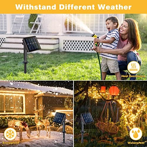 JMEXSUSS 4 Pack Solar Fairy Lights, 33ft 100LED String Lights Warm White - Image 6