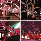 Solar Christmas Lights Outdoor 2 Pack 480 LED Solar String Lights Red White - Image 3