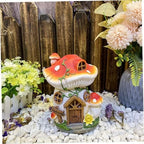 Solar Fairy Garden House, 19cm/7.5inch Resin Mushroom House Fairy Garden Accessories Outdoor, Mushroom House Figurines with Solar Light, Garden Waterproof Mushroom Decor, Standard - Image 6