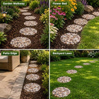 6 PCS River Rock Stepping Stones Outdoor, 12 Inch Diameter Round Pavers Pebbles Polished Gravel for Garden Walkway - Image 4
