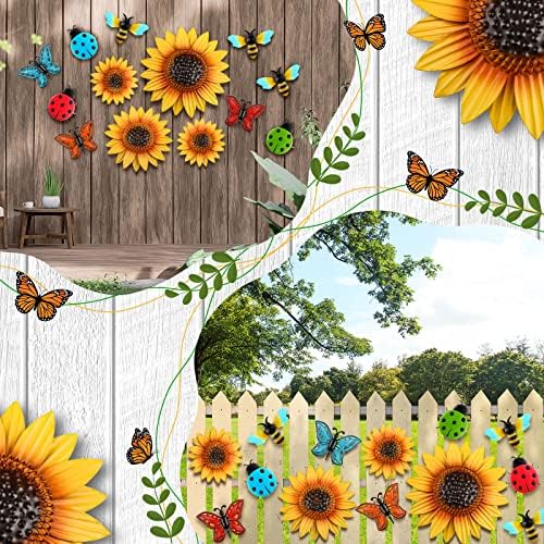 Sweetude 12 Pcs Metal Sunflower Wall Decor, Novelty Style - Image 4