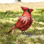 Cardinal Statue Metal Bird Yard Art, Garden Yard Sculpture Art - Red Large Realistic Standing - Christmas, Outdoor Fall, Winter, Spring, Summer Decoration - Handmade Ornament Decor Mom, Sympathy Gifts - Image 6