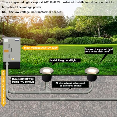 7W 6500K 6-Inch 120V LED Outdoor Landscape Ground Lights 4 Pack - Image 4