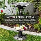 Best Choice Products Bird Bath W/Solar Light & Planter - Black - Image 6
