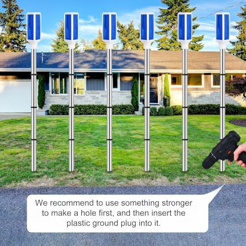 Macarrie 4 Pcs Driveway Marker Lights,37" Driveway Reflectors, Blue - Image 6