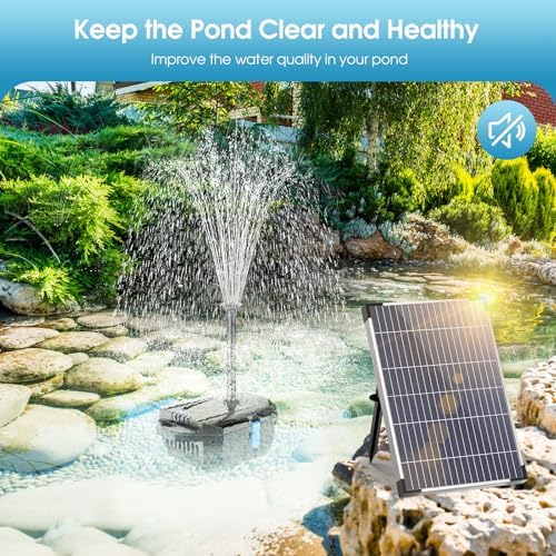 Antfraer Solar Pond Filter with Water Pump, 10W Solar Pond Pump with 6.6FT PVC Tubing/16.5FT Cord, Pond Filter Box for Outdoor Small Pond Waterfall Garden Bird Bath Water Clear - Image 2
