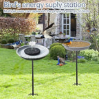 Solar Powered Bird Bath with Fountains for Hummingbirds,Stable Stylish Design with 5-Prong Base Metal Stake Plastic Bird Baths for Outside Lawn Patio Yard Garden - Image 6