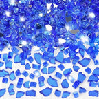 GasSaf 1/4 Inch Cobalt Blue Fire Glass Reflective Tempered Fireglass, 20 lb by GasSaf