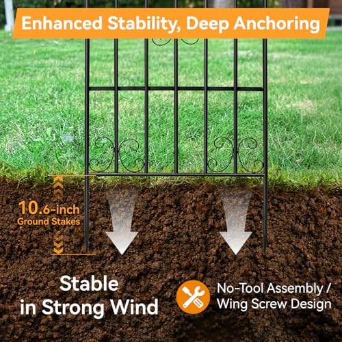 87x20 Inch Metal Garden Trellis for Climbing Plants Outdoor, Sturdy Wrought Iron Tall Plant Support for Roses Ivy Clematis Jasmine Cucumber Peas, Decorative Wire Lattice Panels (2 Pack) - Image 4