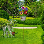 Colorful Flower Garden Stake Decorative Outdoor Yard Decor, Metal Flowers Yard Art Decoration for Patio Porch Lawn Pathway Backyard - Image 5
